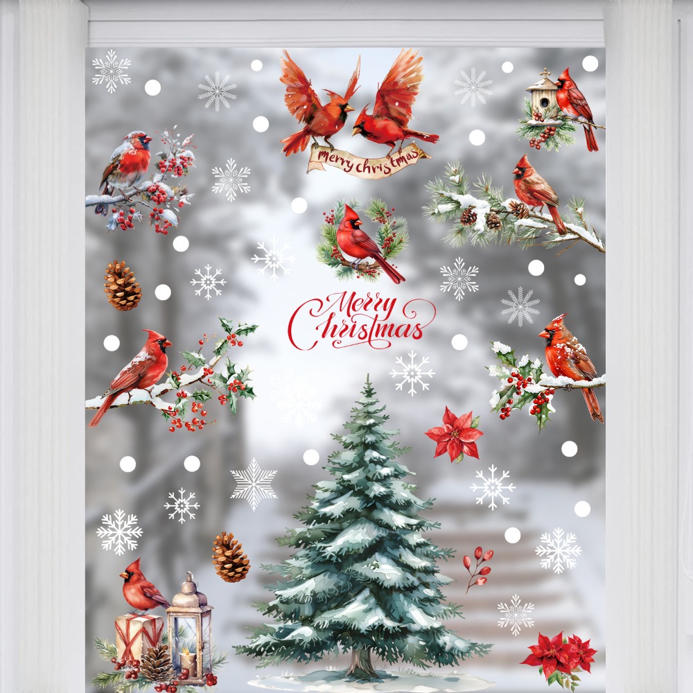 9pcs Christmas Window Decals C - Snowflake Window Decal 评论和价格