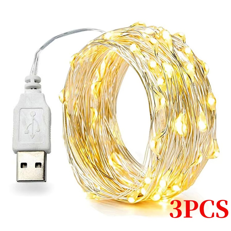 3PCS 5/10/20M Copper Wire LED  - Led Fairy String Lights 评论和价格