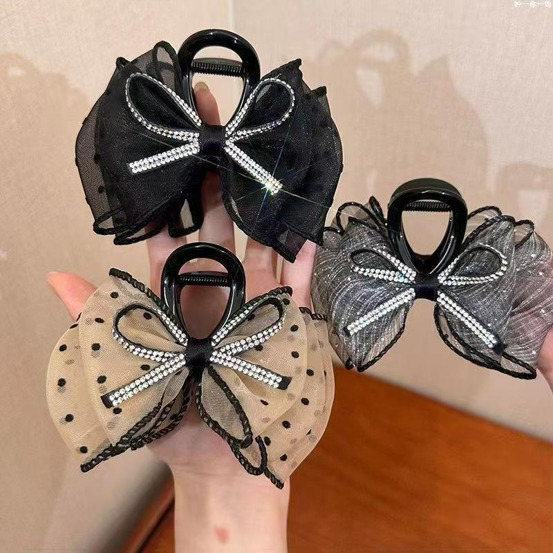 New Elegant Mesh Bow Hair Clip - Ribbon Bow Gift 评论和价格