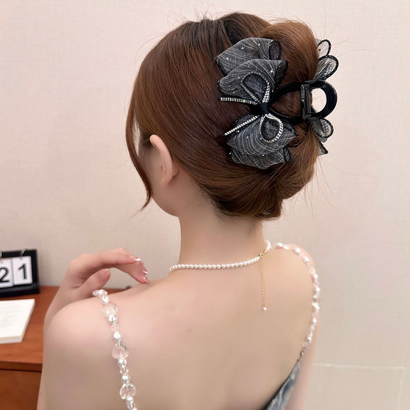 New Elegant Mesh Bow Hair Clip - Ribbon Bow Gift 评论和价格