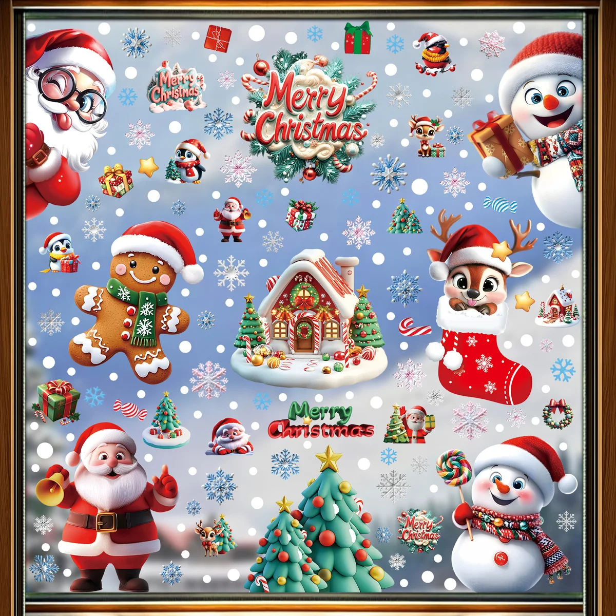 2025 Christmas Static Window C - Snowflake Window Decal 评论和价格