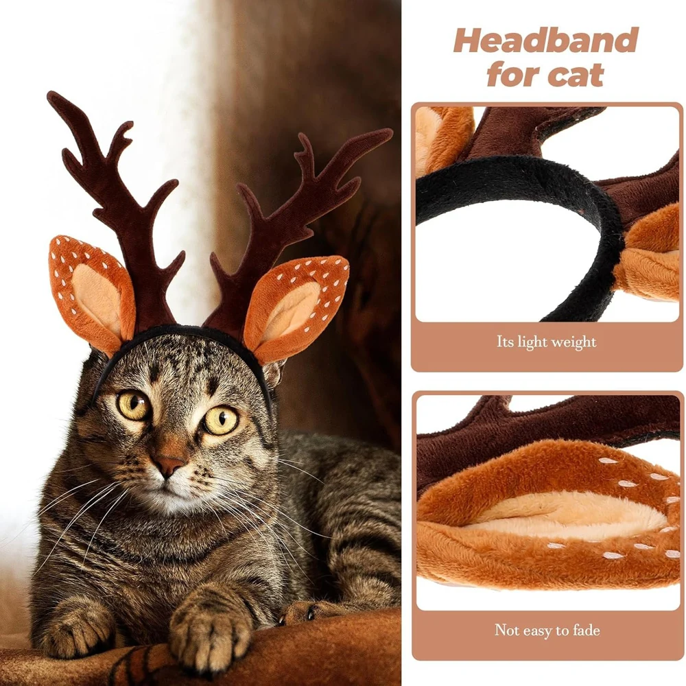 Dogs Headbands Deer Costume Ha - Reindeer Antlers Headband 评论和价格