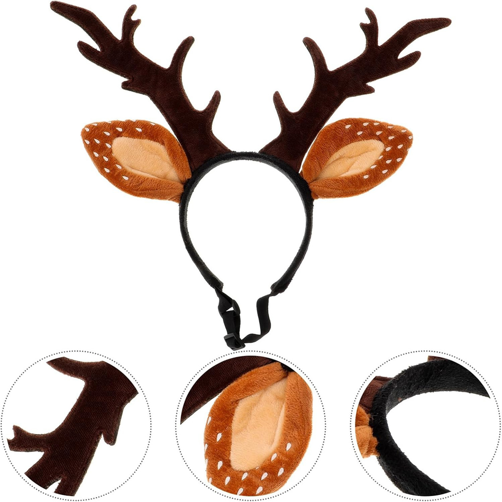 Dogs Headbands Deer Costume Ha - Reindeer Antlers Headband 评论和价格