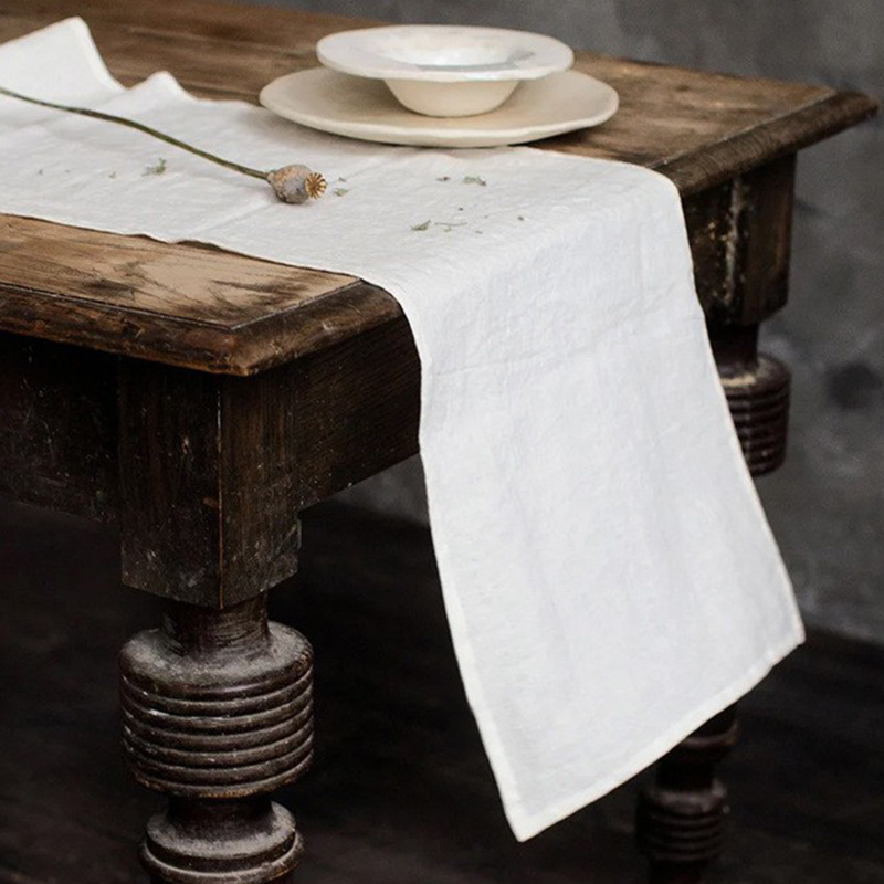 100% Linen Stone Washed Table  - Christmas Table Runner 评论和价格