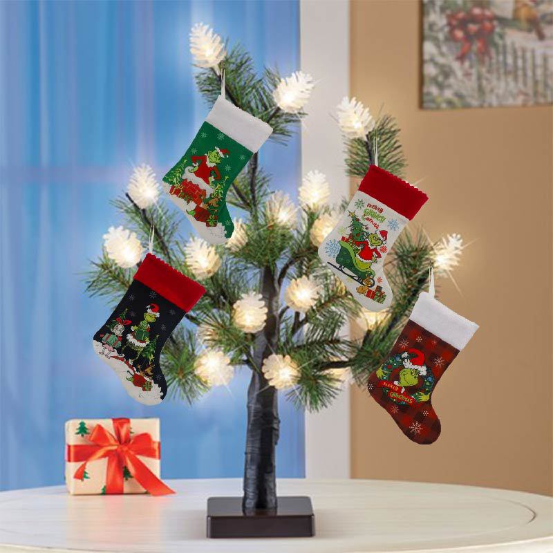 Christmas Stocking Grinch Sock - Christmas Stocking Hanging 评论和价格