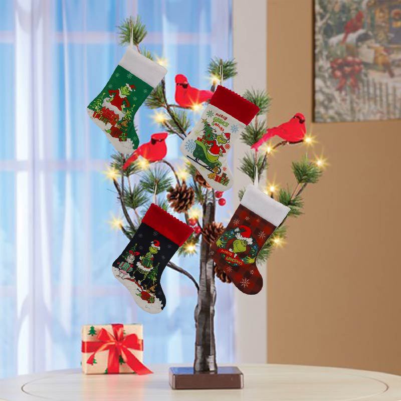 Christmas Stocking Grinch Sock - Christmas Stocking Hanging 评论和价格