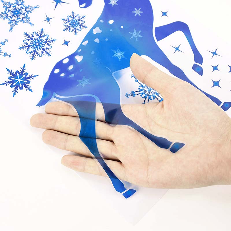 Christmas Window Stickers Elk  - Snowflake Window Decal 评论和价格