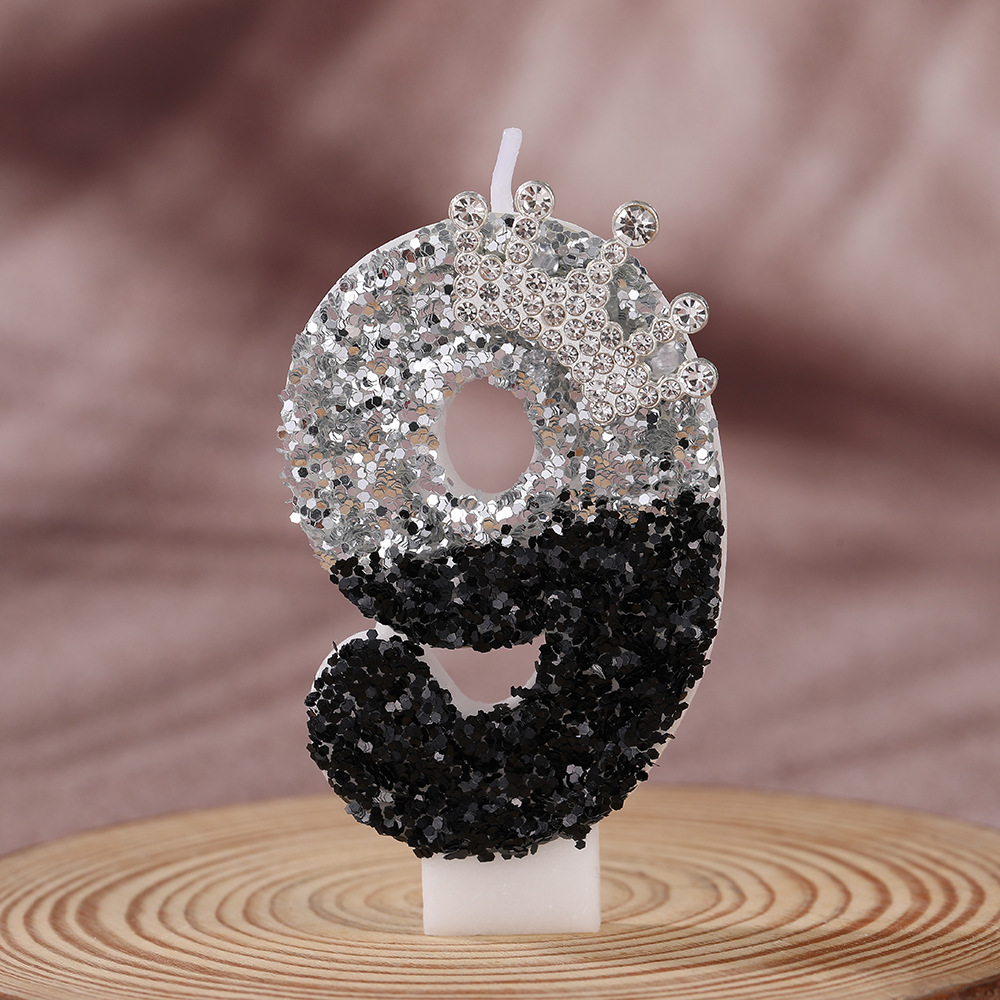 Black Silver Gradient Crown Ha - Holiday Candle Set 评论和价格