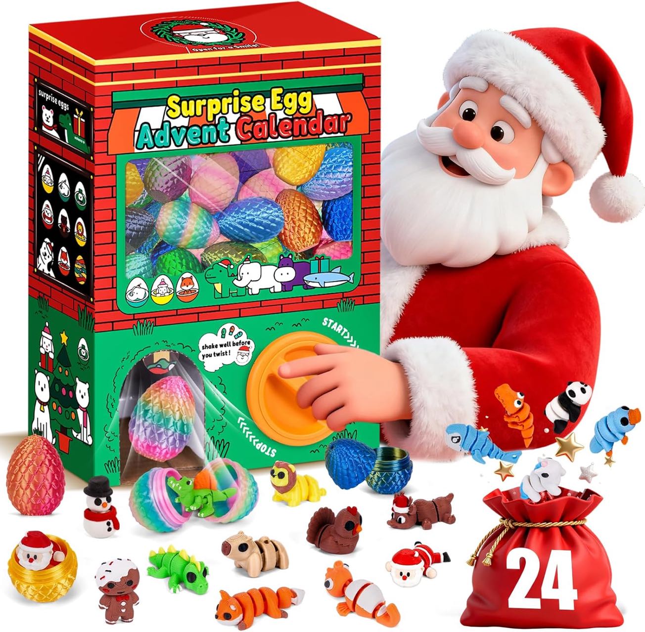 24pcs 3D Printed Surprise Egg  - Advent Calendar Gift 评论和价格