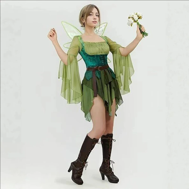 Women's Elf Medieval Green Fai - Elf Costume Christmas 评论和价格