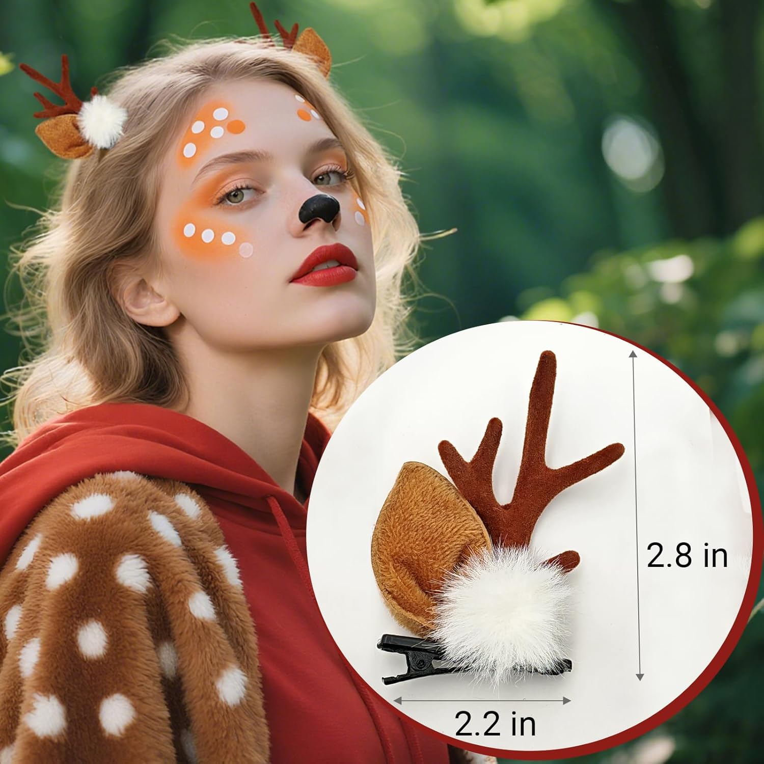 1/2Pairs Small Deer Ears Antle - Reindeer Antlers Headband 评论和价格