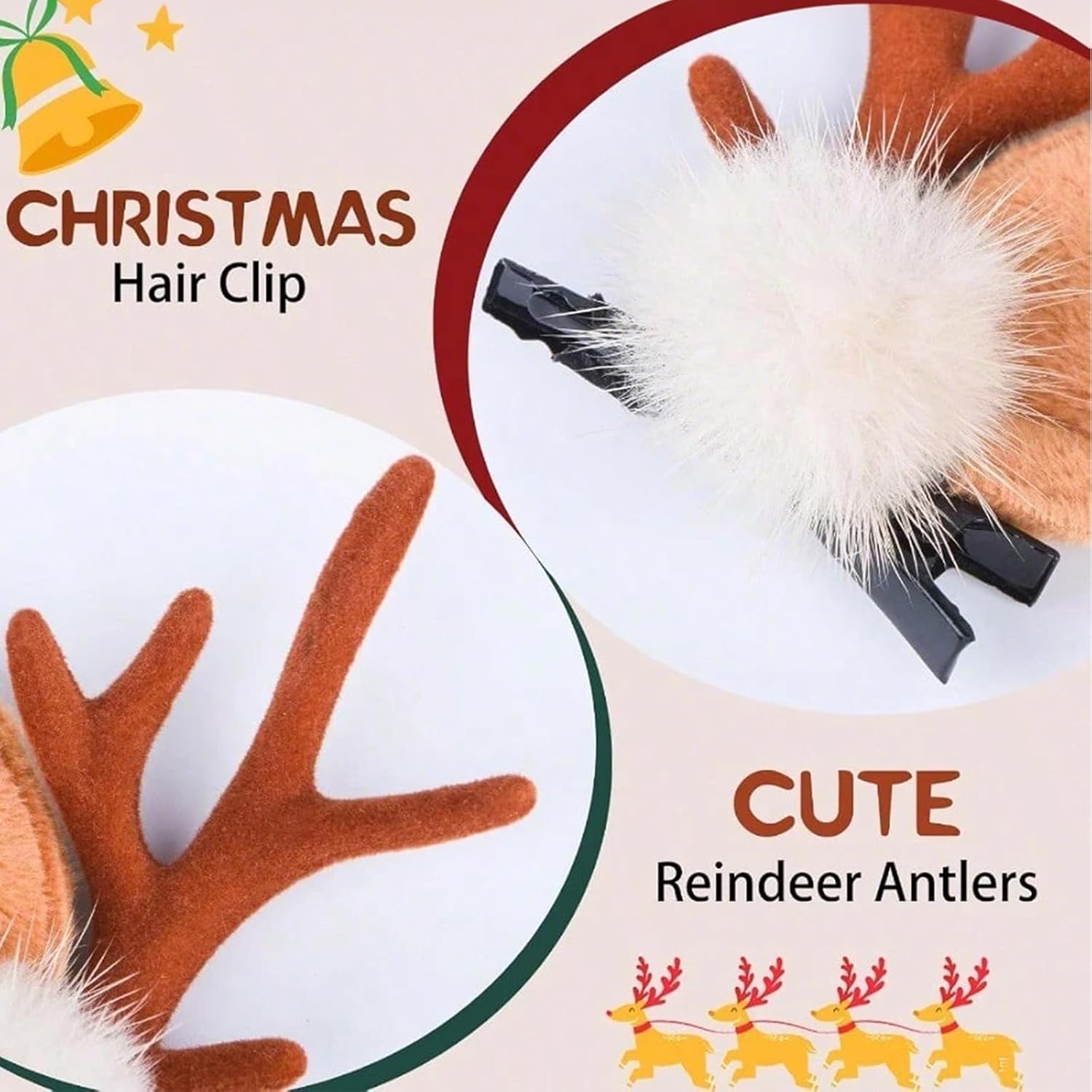 1/2Pairs Small Deer Ears Antle - Reindeer Antlers Headband 评论和价格