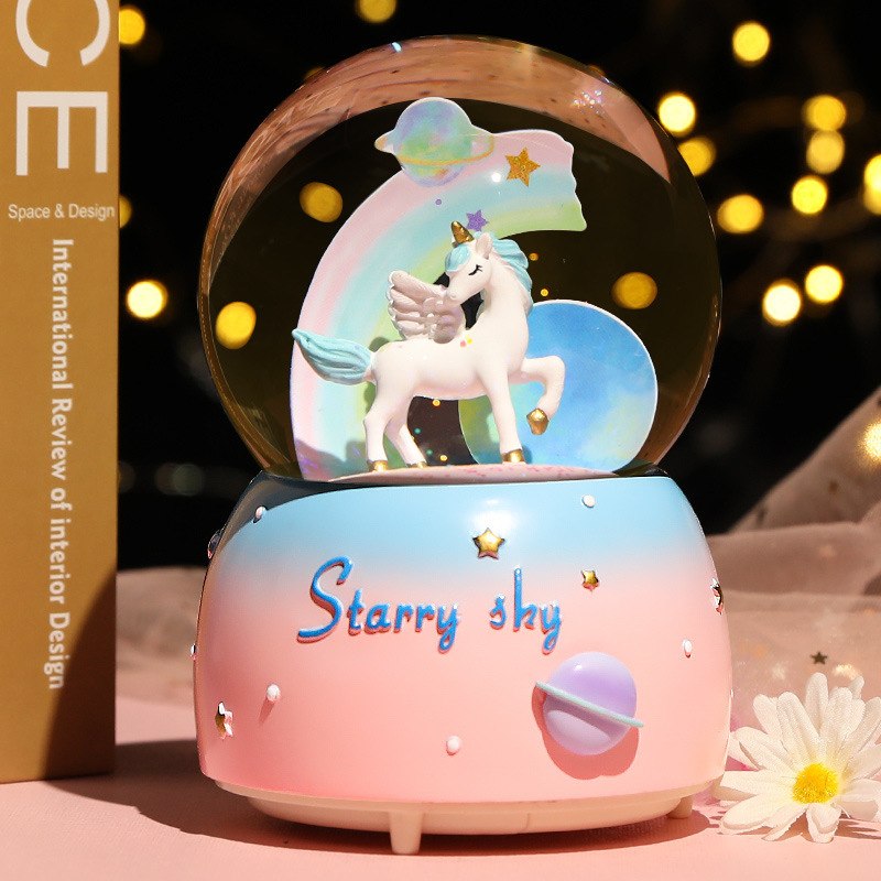New Crystal Ball Music Box Gir - Snow Globe Musical 评论和价格