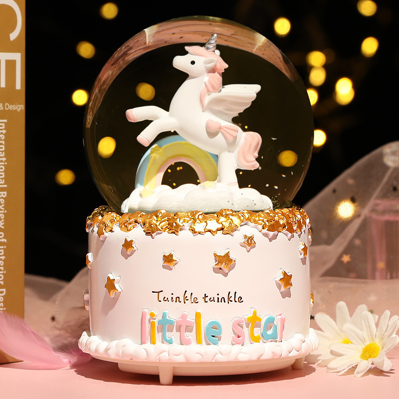 New Crystal Ball Music Box Gir - Snow Globe Musical 评论和价格